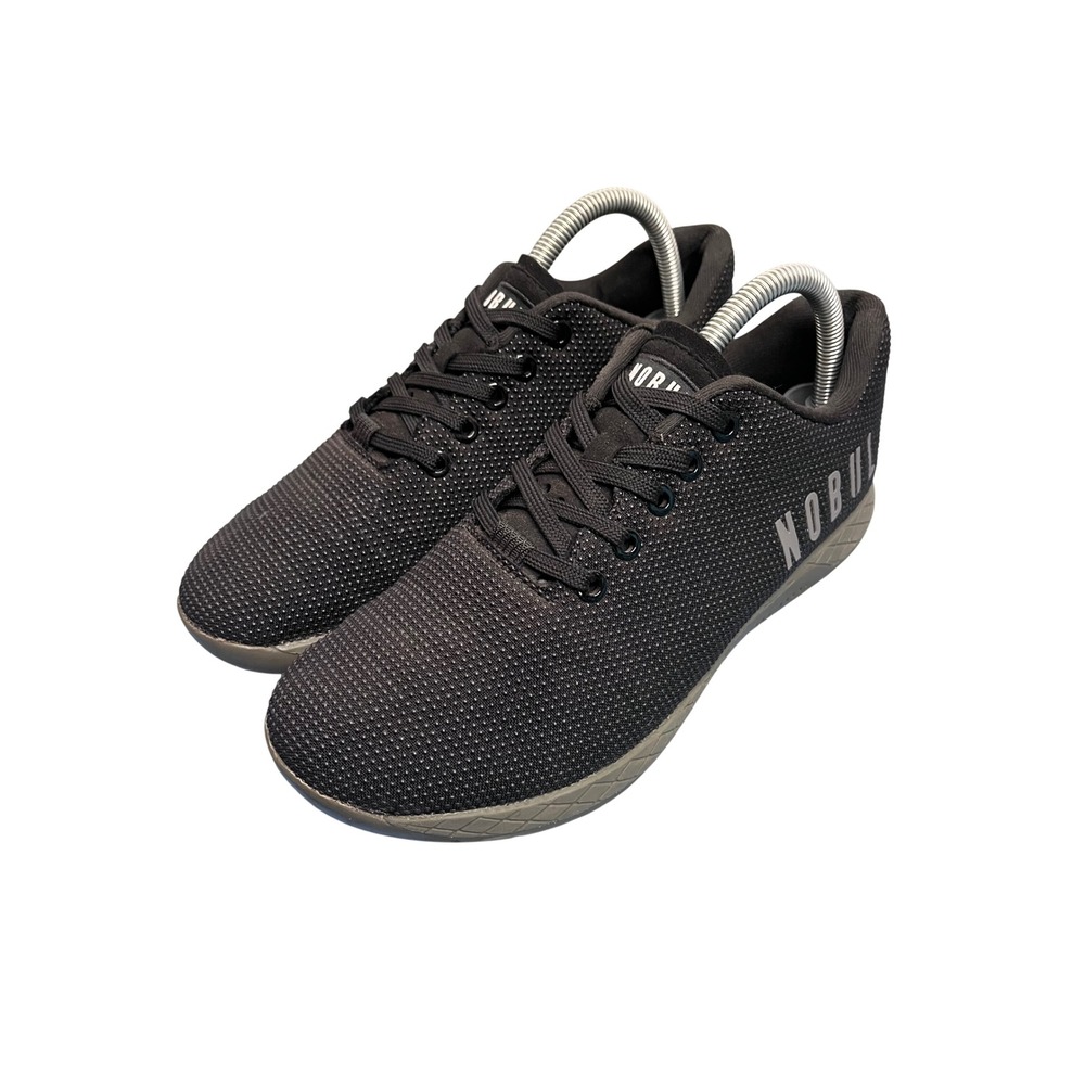 Nobull Black Granite Trainer Shoes Mens 7 Womens 8.5 Low Top SuperFabric Gym